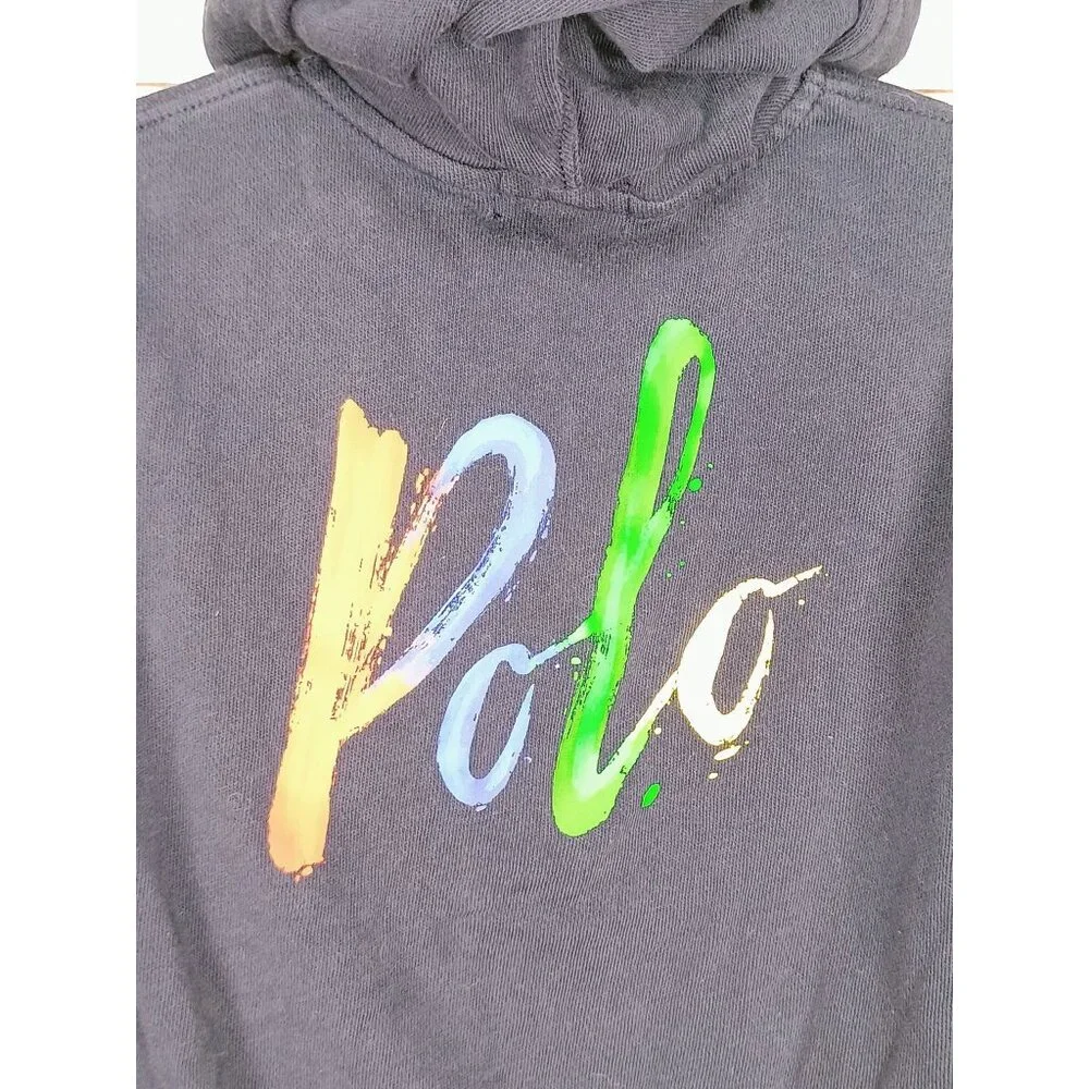 Ralph Lauren Polo Kids Navy Full-Zip Hoodie With Kangaroo Pockets & Multicolor L